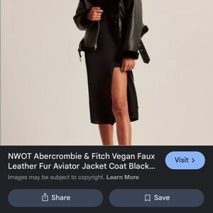 Abercrombie & Fitch Black Vegan Leather Aviator Jacket